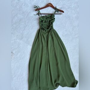 PrettyLittleThing Olive Backless Dress